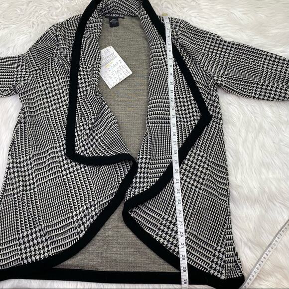 Nina Leonard Waterfall Cardigan Black Size M QVC - Picture 3 of 6